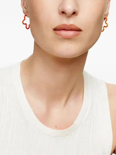 Bea Bongiasca Silver Two Tone Japanese Earrings In Red