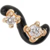 Bea Bongiasca Single Mini Loop Diamond Stud Earring In Black