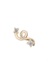 Bea Bongiasca Single Mini Loop Diamond Stud Earring In Gold