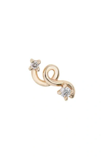 Bea Bongiasca Single Mini Loop Diamond Stud Earring In Gold