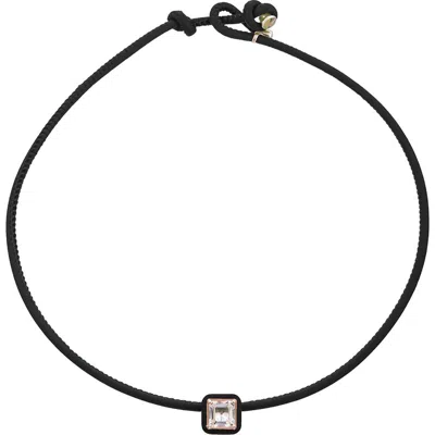 Bea Bongiasca Square Crystal Pendant Pop Choker Necklace In Black