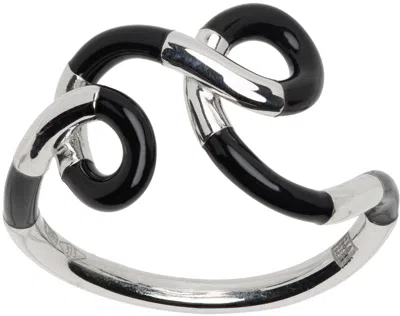 Bea Bongiasca Ssense Exclusive White Gold & Black Tetradic Ring In White Gld Blk Enamel