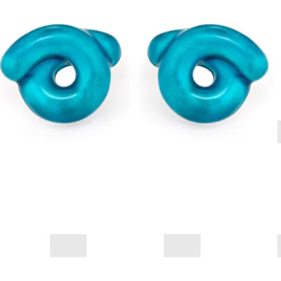 Bea Bongiasca Tarallo Enamel Earrings In Blue