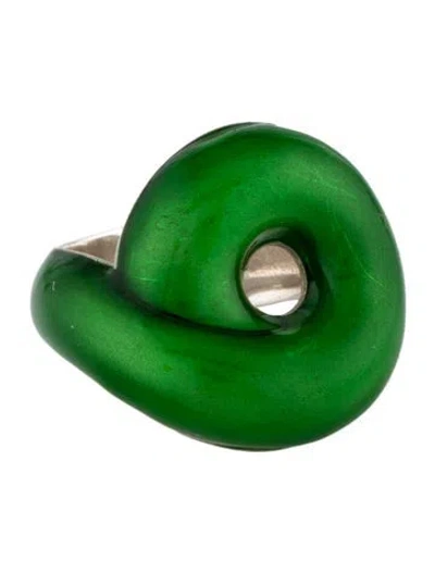Pre-owned Bea Bongiasca Tarallo Enamel Ring In Green
