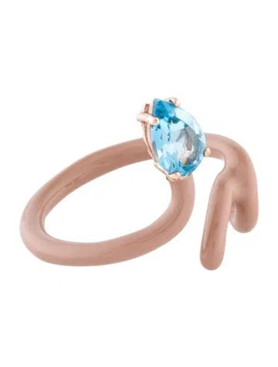 Pre-owned Bea Bongiasca Topaz Baby Vine Cocktail Ring In Brown