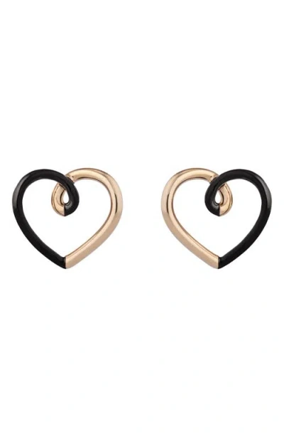 Bea Bongiasca Two-tone Heart Earrings In Gold