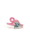 Bea Bongiasca Vine Enamel & Gemstone Ring In Pink
