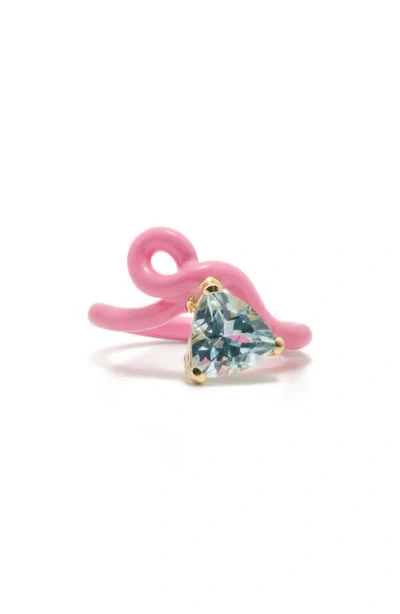 Bea Bongiasca Vine Enamel & Gemstone Ring In Pink