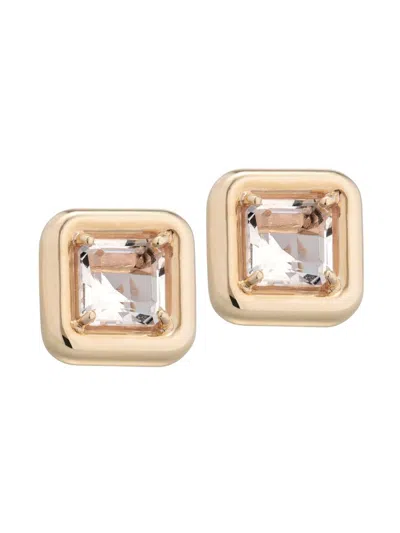 Bea Bongiasca Women's Candy 9k Yellow Gold & Rock Crystal Square Earrings In Pink