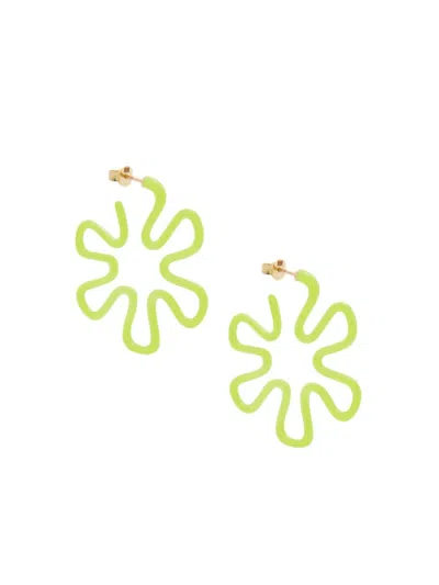 Bea Bongiasca Women's Margherita Goldtone & Enamel Hoop Earrings In Green