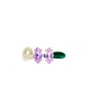 Bea Bongiasca B 9k Yellow Gold Amethyst Enameled Double Vine Ring
