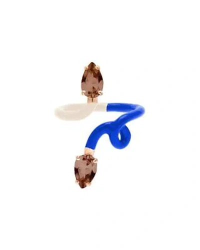 Pre-owned Bea Bongiasca You Are So Vine 9k & Silver 1.52 Ct. Tw. Smocky Quartz Double