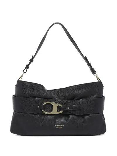 Bea Mombaers Shoulder Bag With Logo Motif Strap In Black