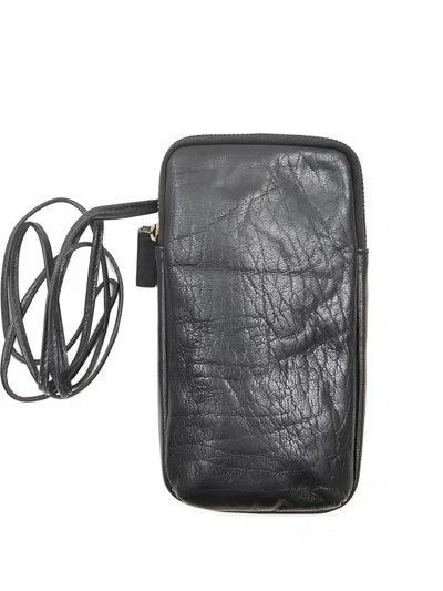 Bea Mombaers Leather Zip-fastening Phone Bag In Black