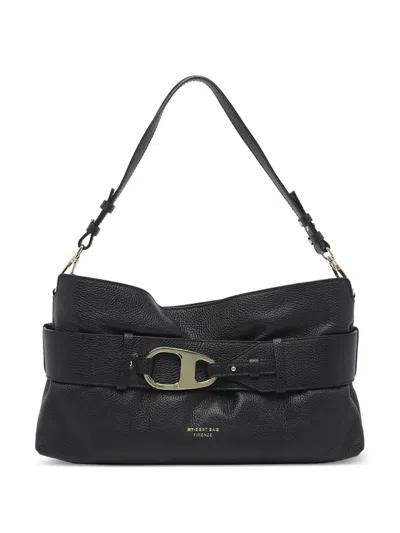 Bea Mombaers Shoulder Bag With Logo Motif Strap In Black