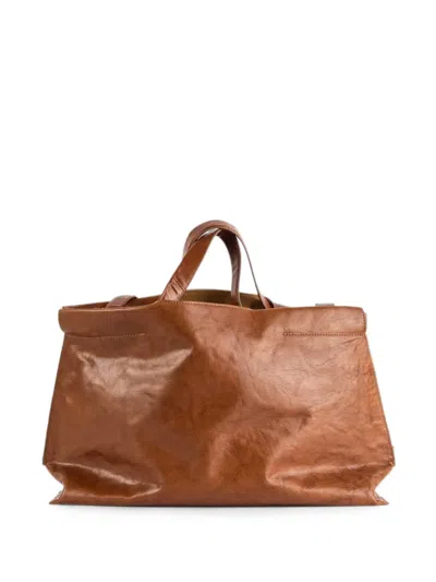 Bea Mombaers Tumbled Grained Leather Tote Bag In Brown