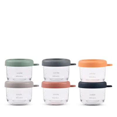 Béaba 6 Pack Glass Baby Food Jars In Multi