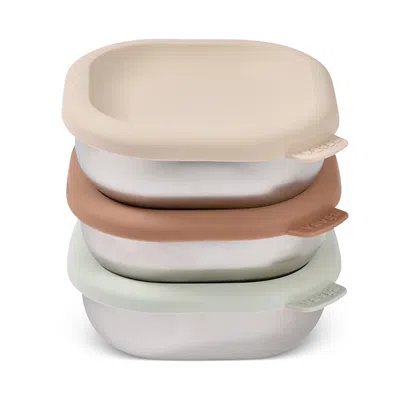 Béaba Stainless Steel Baby Bowls 3 Piece Set In Multi