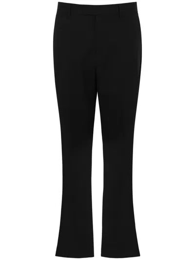 Beable Black Virgin Wool Straight-leg Tailored Trousers