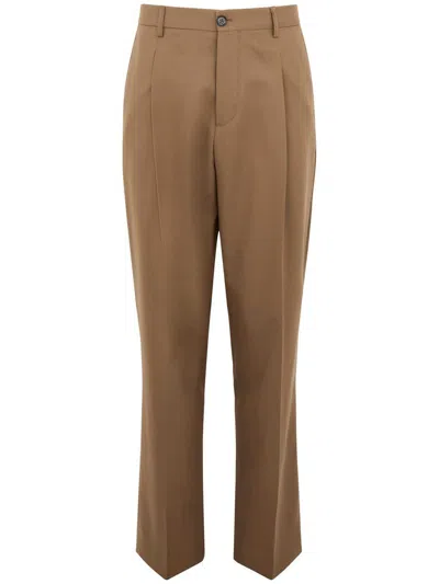 Beable Brown 'sandy Tabacco' Trousers In Virgin Wool