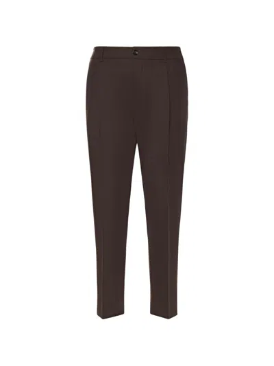 Beable Fashionable Belt Loops Back Pockets Trousers In Brown