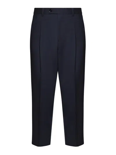 Beable Virgin Wool Blend Trousers In Blue