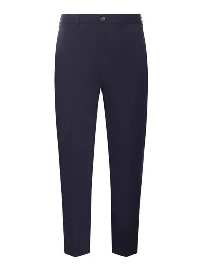 Beable Edoardo Wool Blend Trousers In Blue