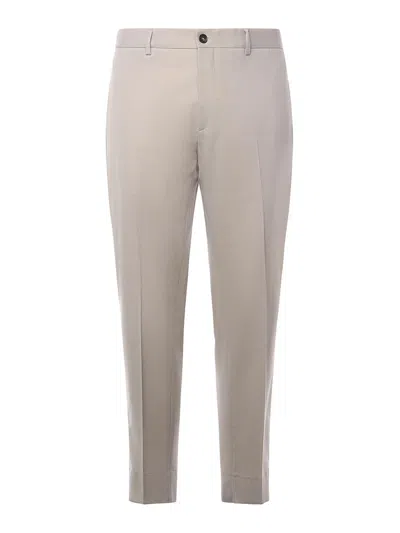 Beable Edoardo Wool Blend Trousers In Neutral