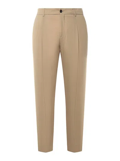 Beable Wool-blend Gabardine Trousers In Nude