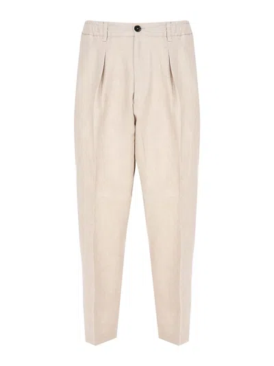 Beable Tailored Linen Trousers In Neutral