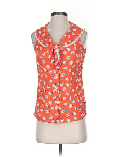 Pre-owned Beach Bash Sleeveless Blouse In Orange