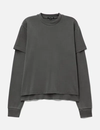 Beach Brains Distressed Tide Double T-shirt In Green