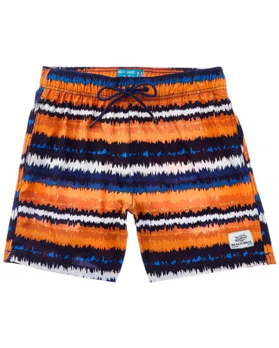 Beach Bros Acid Stripes Swim Short In Orange