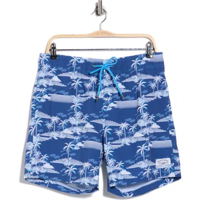 Beach Bros Palms Swim Trunks In Blue