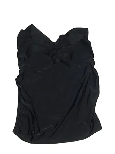 Pre-owned Beach Bump By Motherhood Swimsuit Top Black Solid Pattern Swimwear