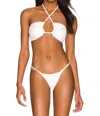 Beach Bunny James Bandeau Bikini Top In White Gold Butterfly In White
