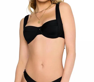 Beach Bunny Karter Bralette Bikini Top In Black
