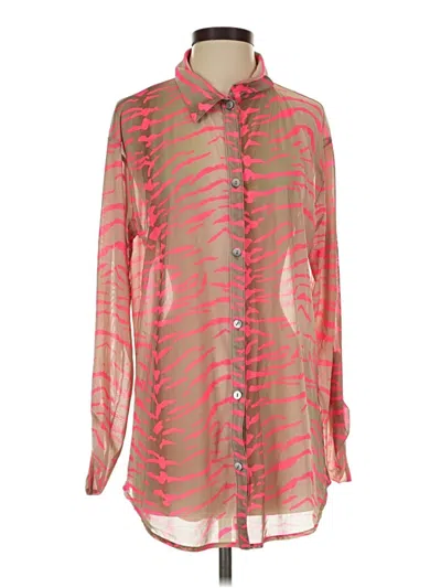 Pre-owned Beach Bunny Long Sleeve Blouse In Pink