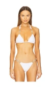 Beach Bunny Raja Triangle Bikini Top In White