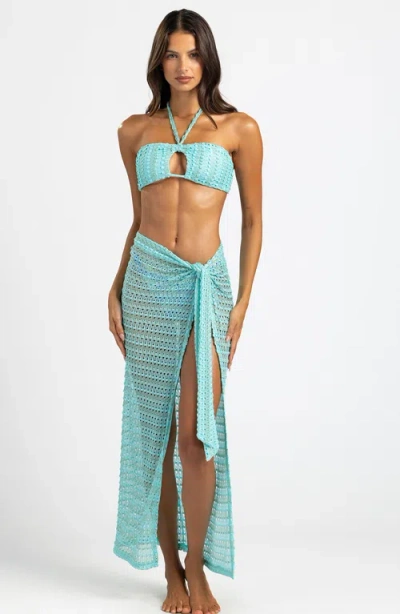 Beach Bunny Swimwear Camden Wrap Skirt In Blue