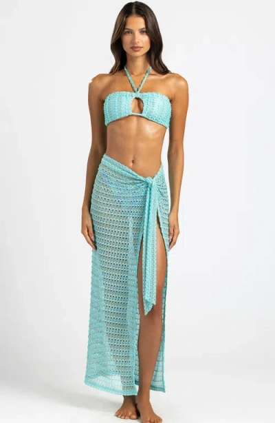 Beach Bunny Swimwear Camden Wrap Top In Blue