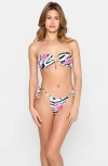 Beach Bunny Swimwear Constance Tie Side Skimpy Bottom In Zebra Rose