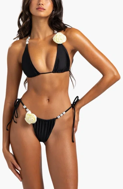 Beach Bunny Swimwear Evangaline Triangle Top In Black