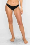 Beach Bunny Swimwear Gloria Skimpy Bikini Bottom With Shiny Wide Rib In Black