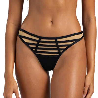 Beach Bunny Swimwear Hard Summer Tango Brazilian Bikini Bottom In Black