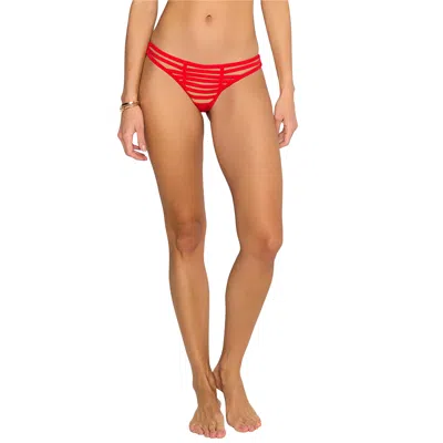 Beach Bunny Swimwear Hard Summer Tango Brazilian Bikini Bottom In Red