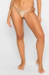 Beach Bunny Swimwear Hard Summer Tie Side Bikini Bottom In Rose Gold