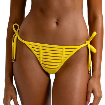 Beach Bunny Swimwear Hard Summer Tie Side Bottom In Yellow