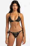 Beach Bunny Swimwear Hard Summer Triangle Top With Spandex In Black