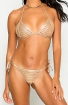 Beach Bunny Swimwear Hard Summer Triangle Top In Rose Gold